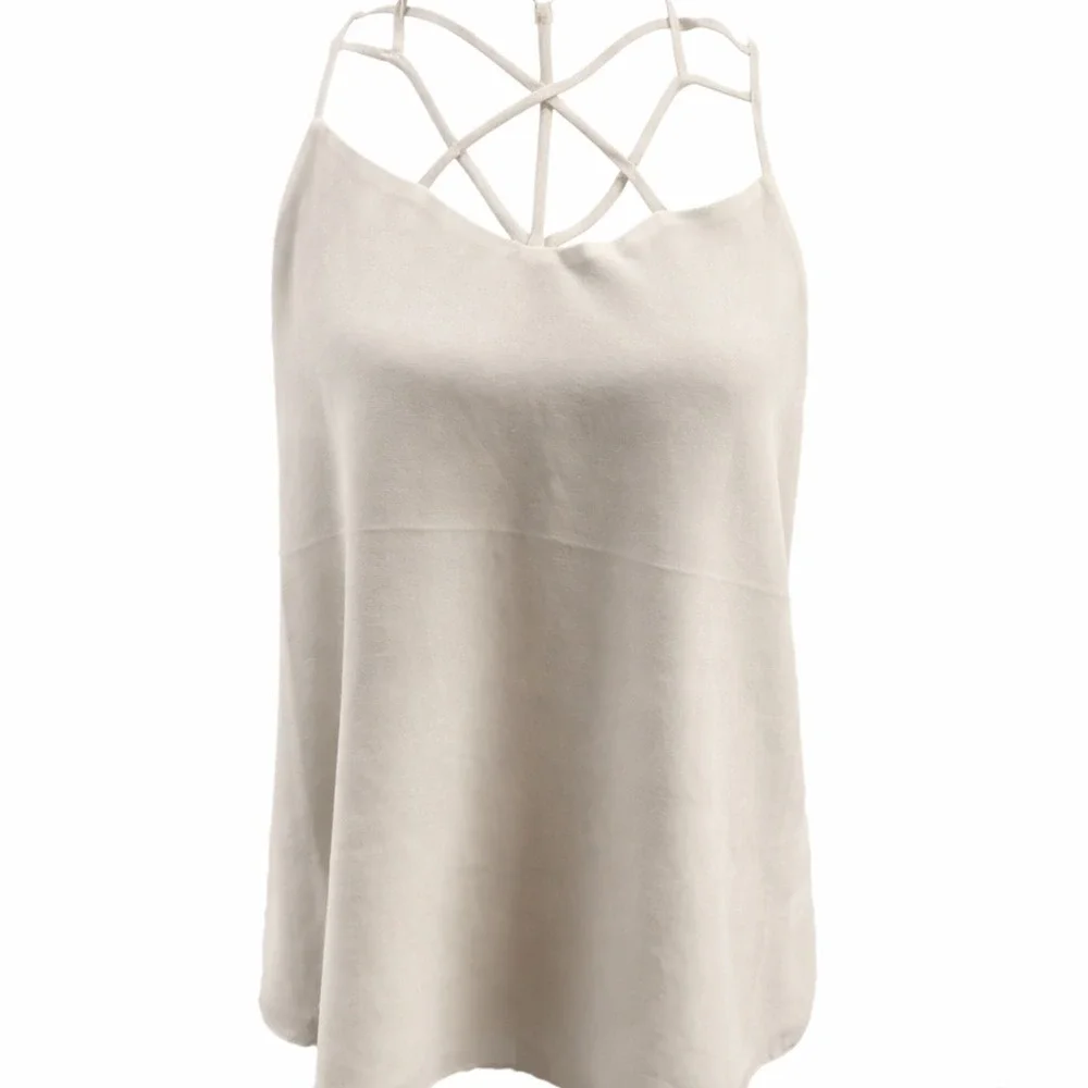 Naked Zebra‎ Caged Camisole Tank Top Womens Medium Ivory Going Out Cami